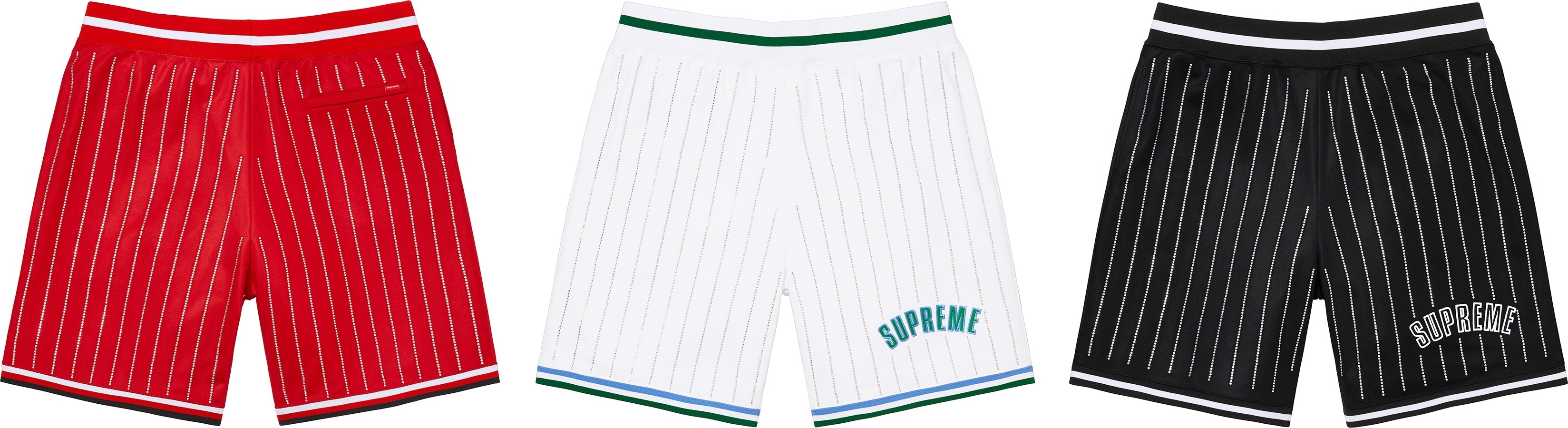 Rhinestone Stripe Basketball Short